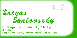 matyas spalovszky business card